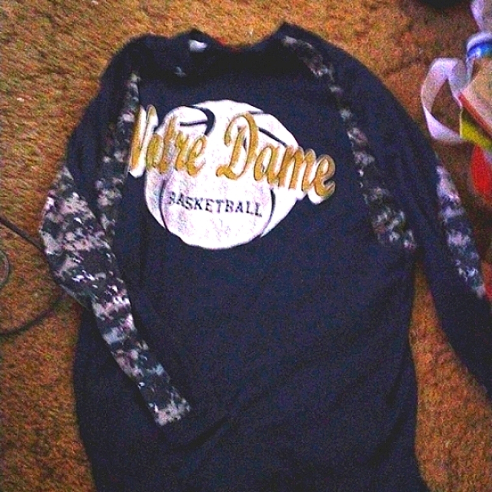 Badger Notre Dame camo basketball long sleeve t
